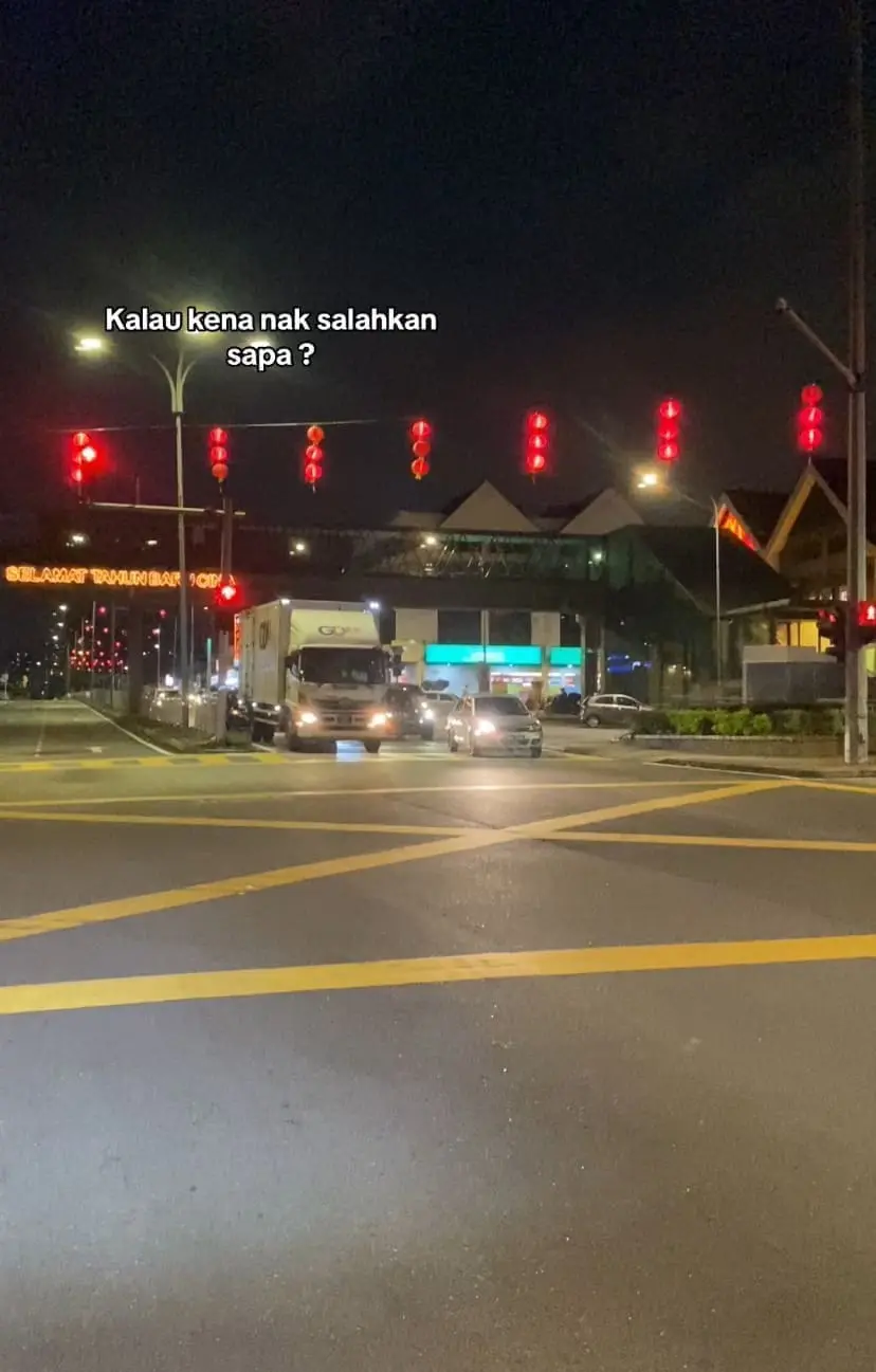 Lorry and car at the junction