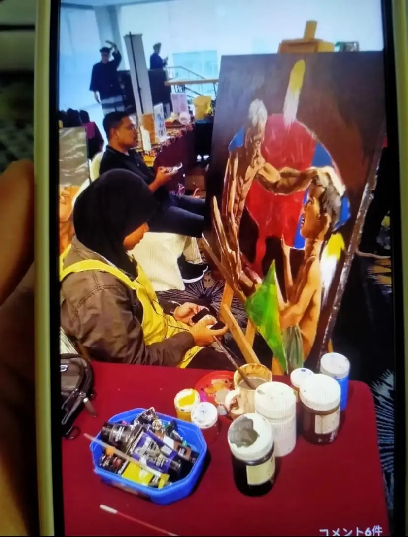 Qilah in the art workshop 