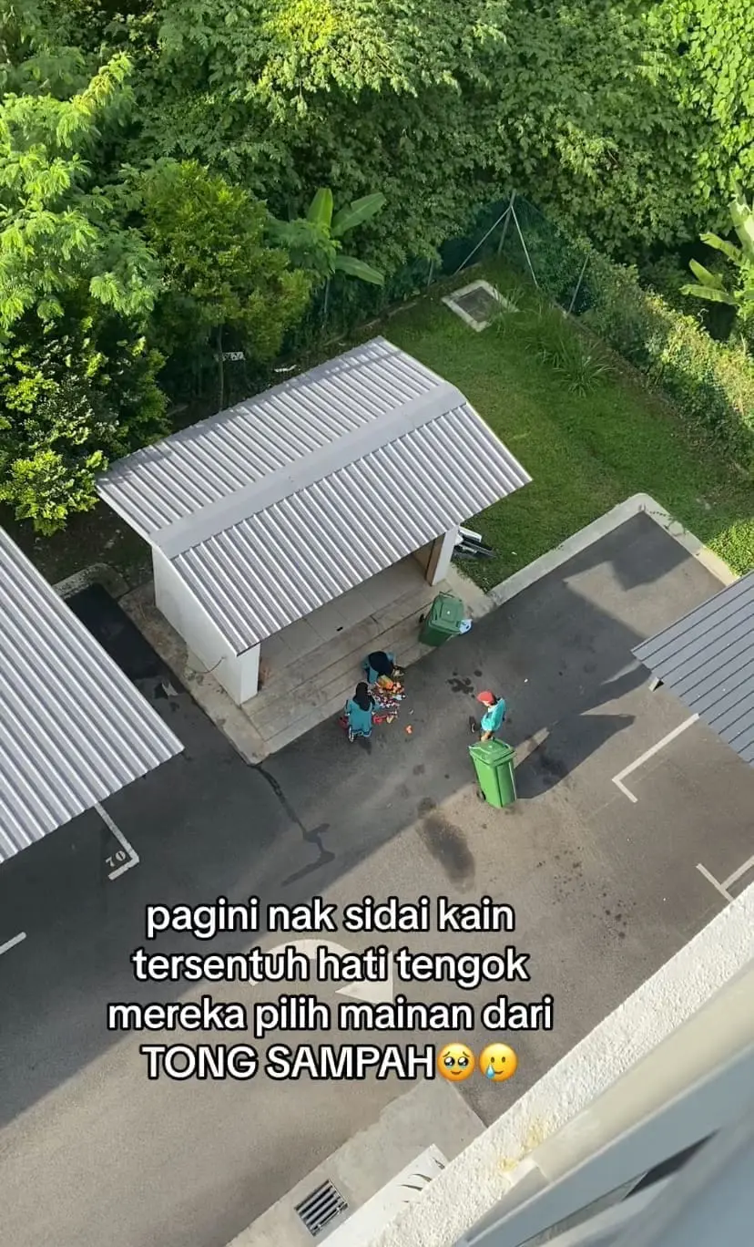 Janitors at trash site