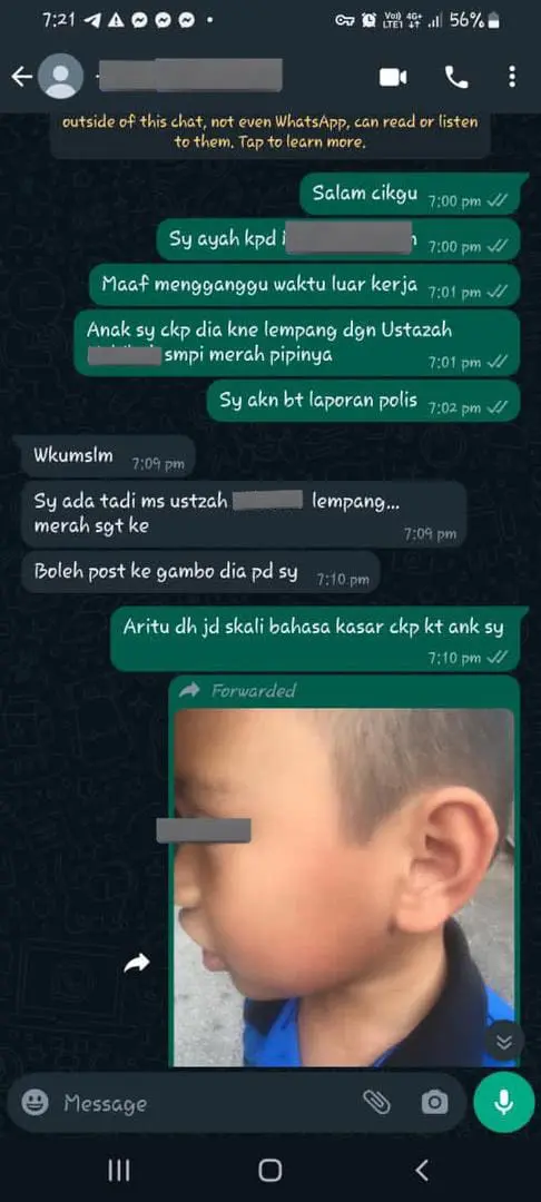Conversation between Dad 7 years old Malaysian boy class teacher 