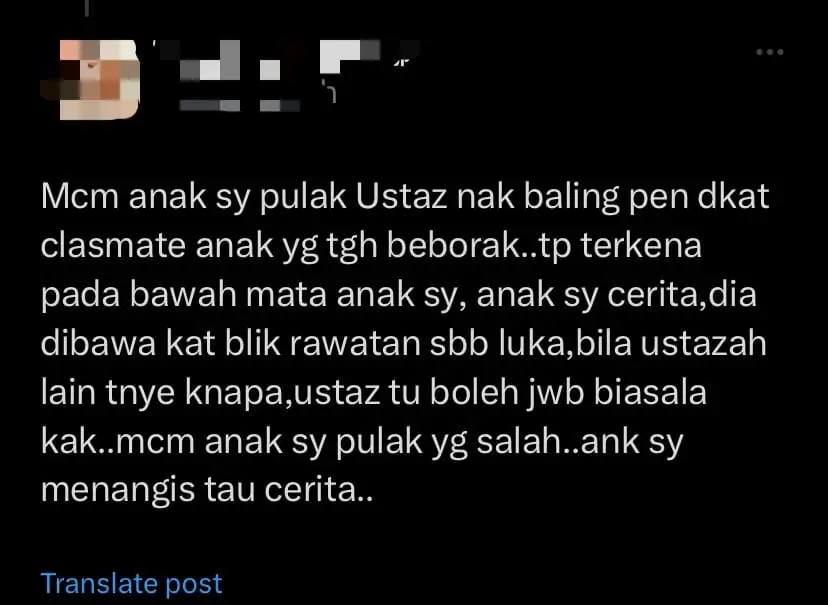7yo M'sian Student Allegedly Slapped By Teacher For Not Being Able To Find Letter Inside Schoolbag - comment