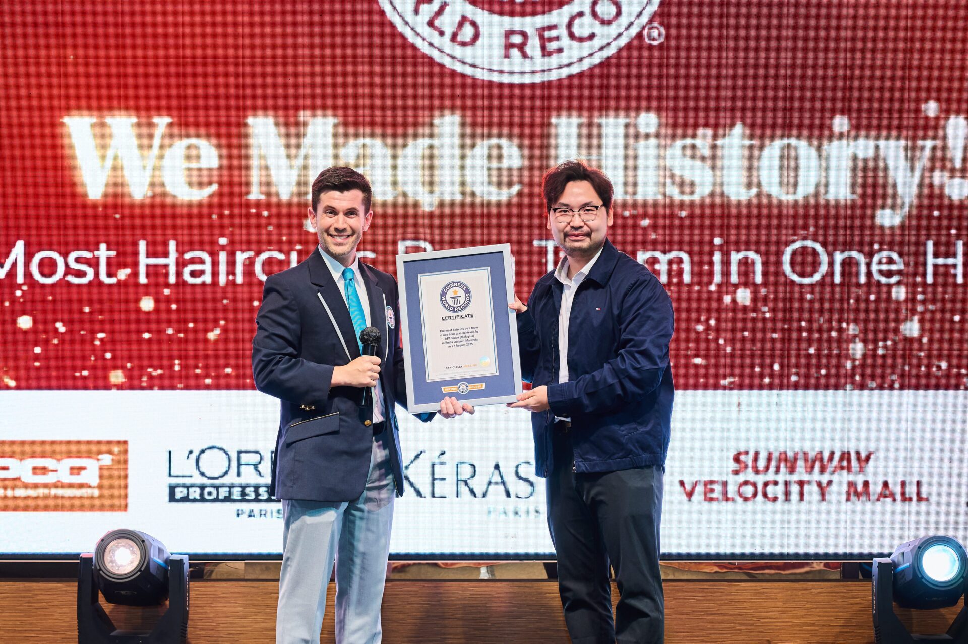 Vincent receiving the record