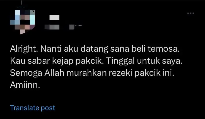 Kind M’sian Uncle Prays For Every Customer Who Purchases Kuih From Him - comment