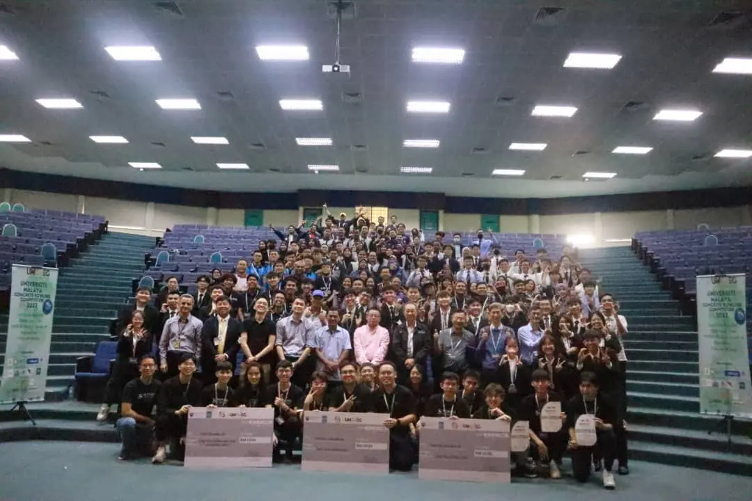 Civil engineering competition 2023 at Universiti Malaya with the winners.