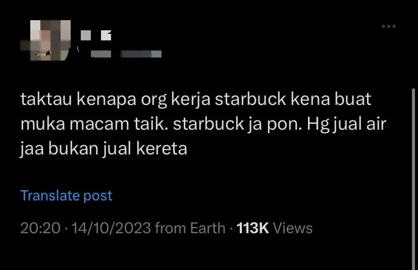 M'sian Claims Starbucks Barista Insisted On Him Speaking Malay Instead Of English - comment