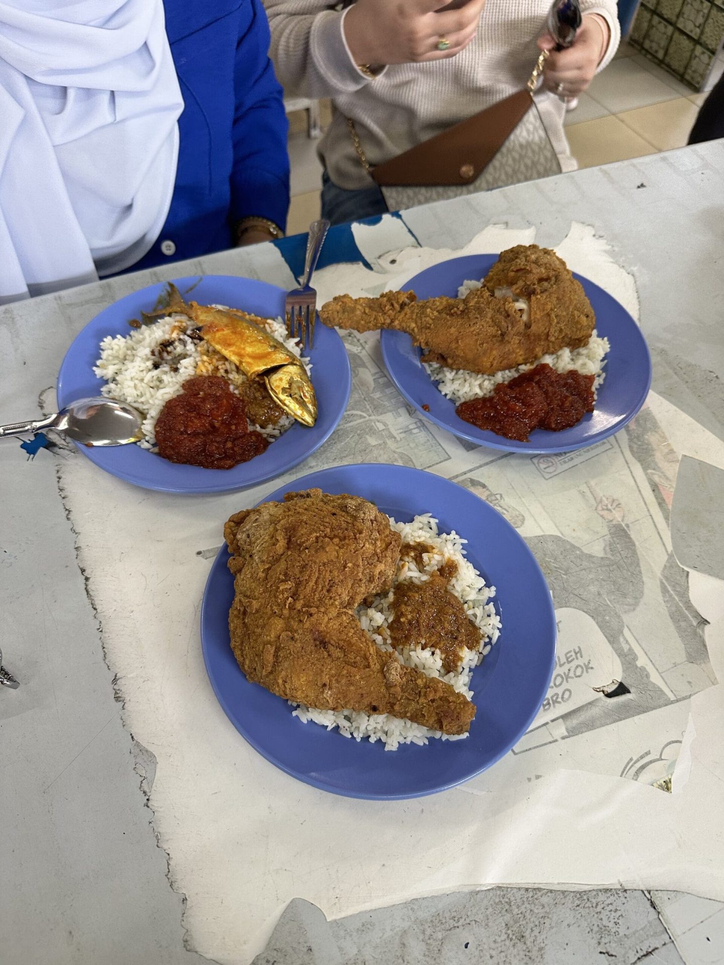 3 meals in Perlis cost RM15 : 2 huge chickens with 1 fried fish along with rice and sambal.