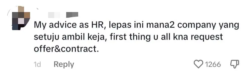 M'sian Woman Gets Fired After Just 1 Day Of Work, Slams Company For Accepting Her In The First Place - comment 