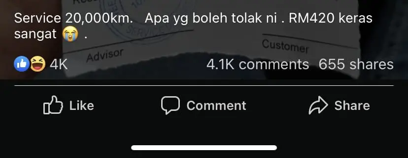 M'sian Man Seeks Advice From Netizens After Spending RM420 On Honda City's Maintenance Fee