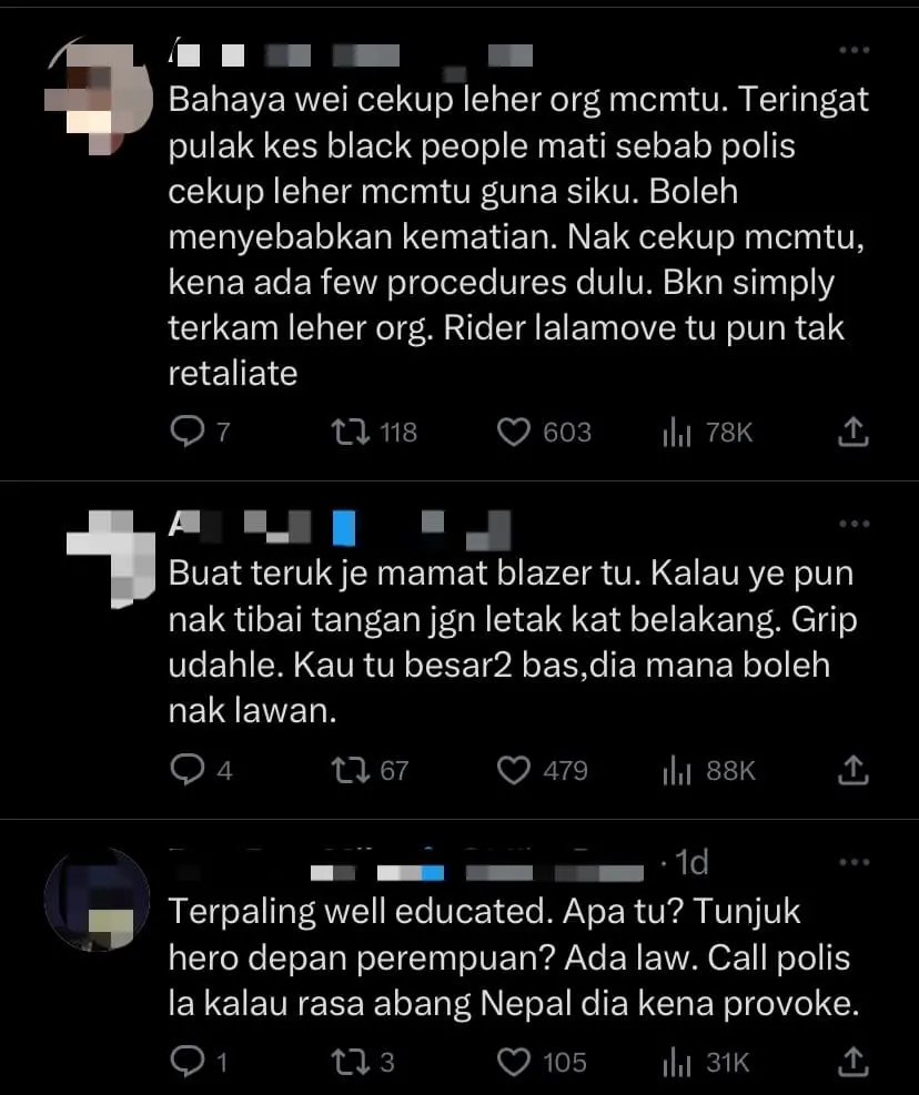 M’sian Man Files Police Report After Clip Of Him Putting Delivery Rider In A Chokehold Goes Viral - comment