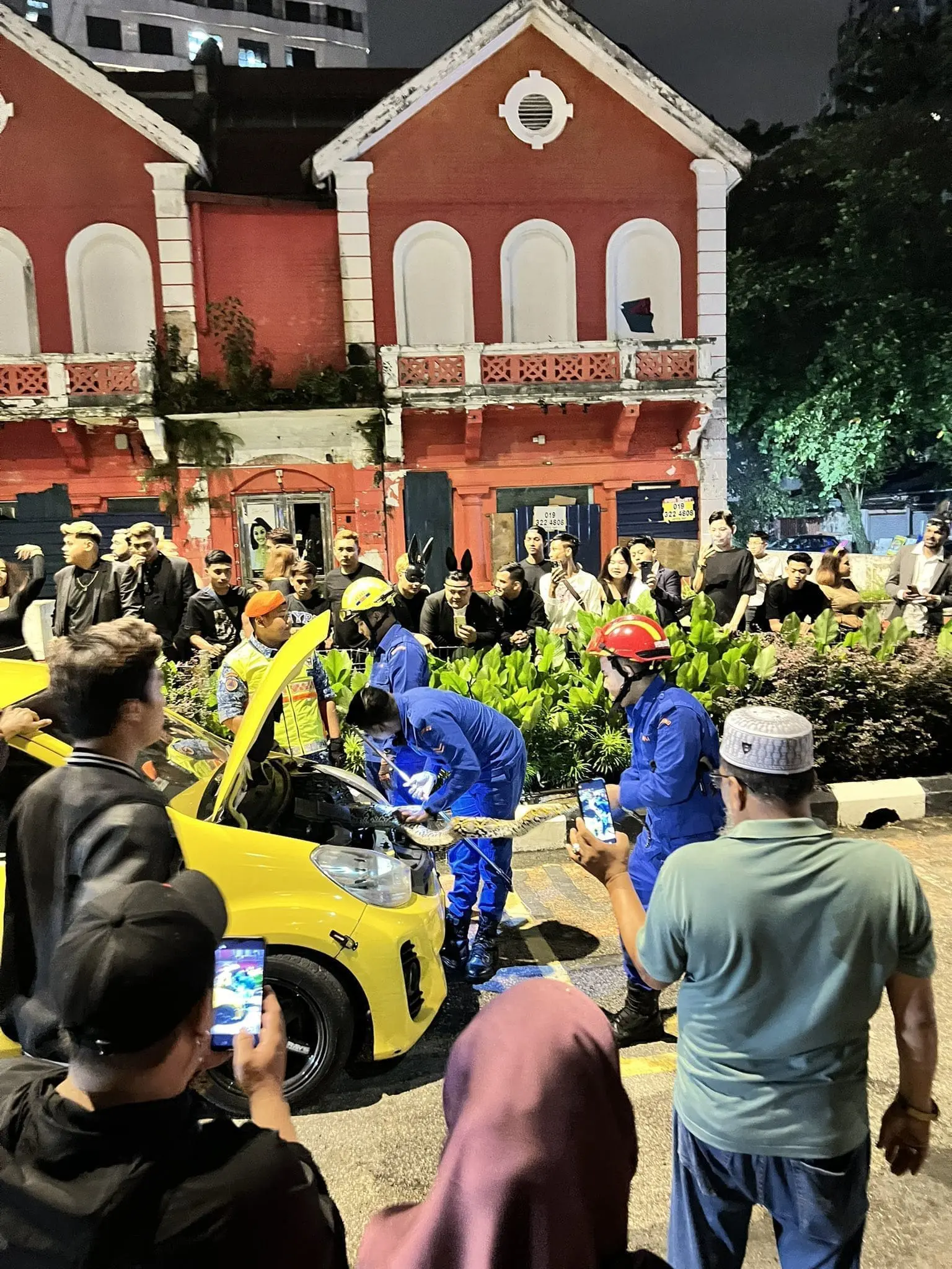 Snake inside movie's engine at Jalan Doaraisamy