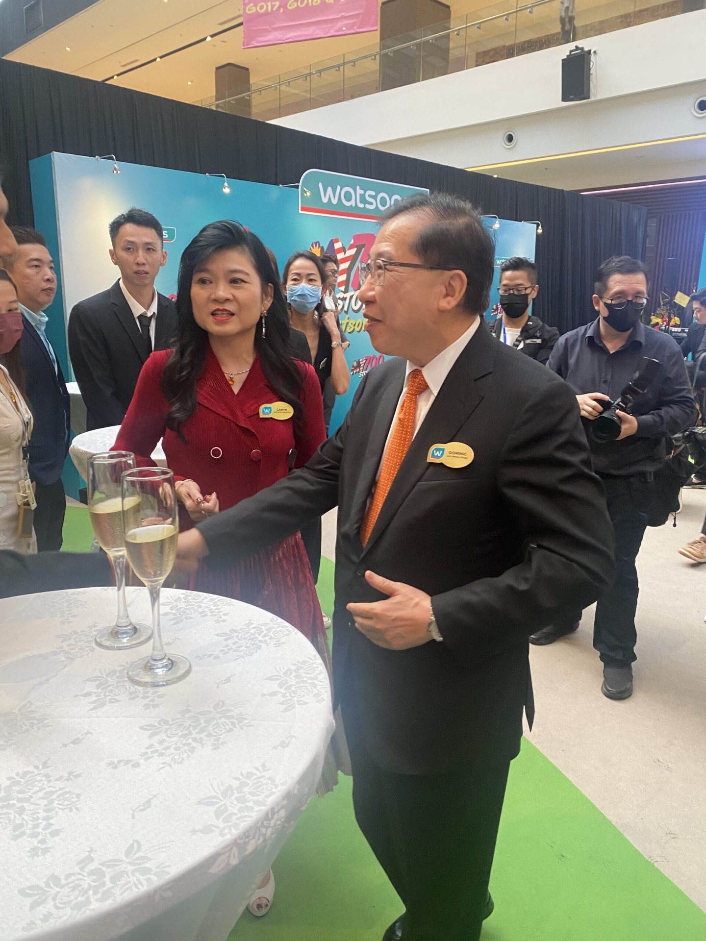 Dominic Lai and Caryn Low at Watsons 700th Store KSL Esplanade Mall press conference