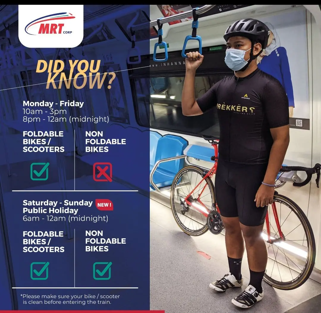 MRT notice on bicycles