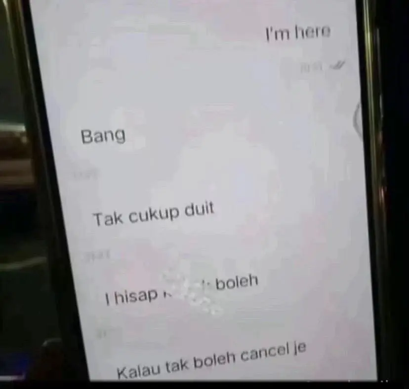 lewd conversation between rider and customer