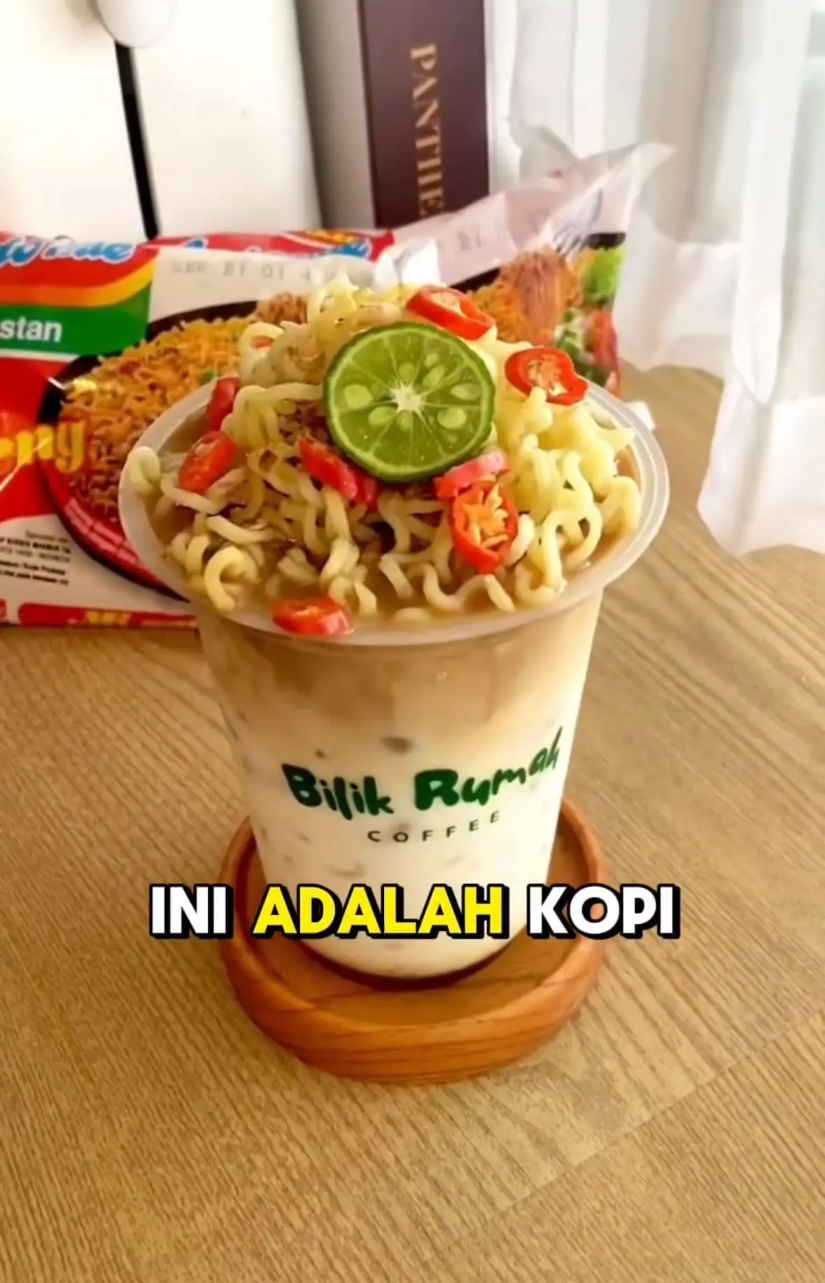 Indonesian Café Stuns Netizens With Latte Topped With Indomie Noodles