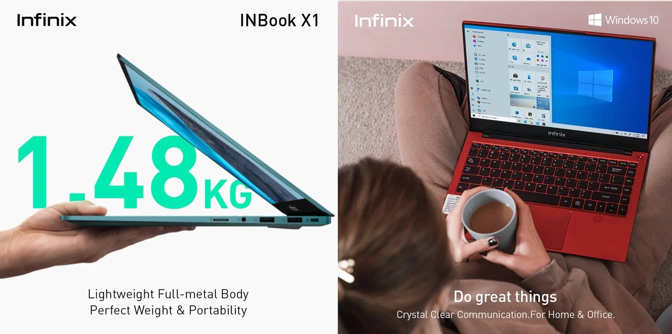 Infinix INBOOK X1 is a 14 inch lightweight laptop with only 1.48kg total.