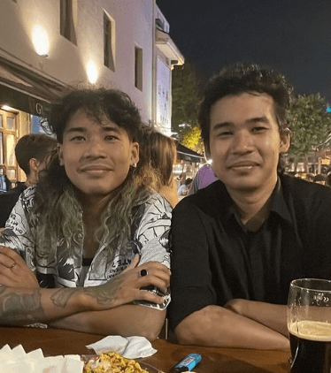 Jacky and John having a meal together