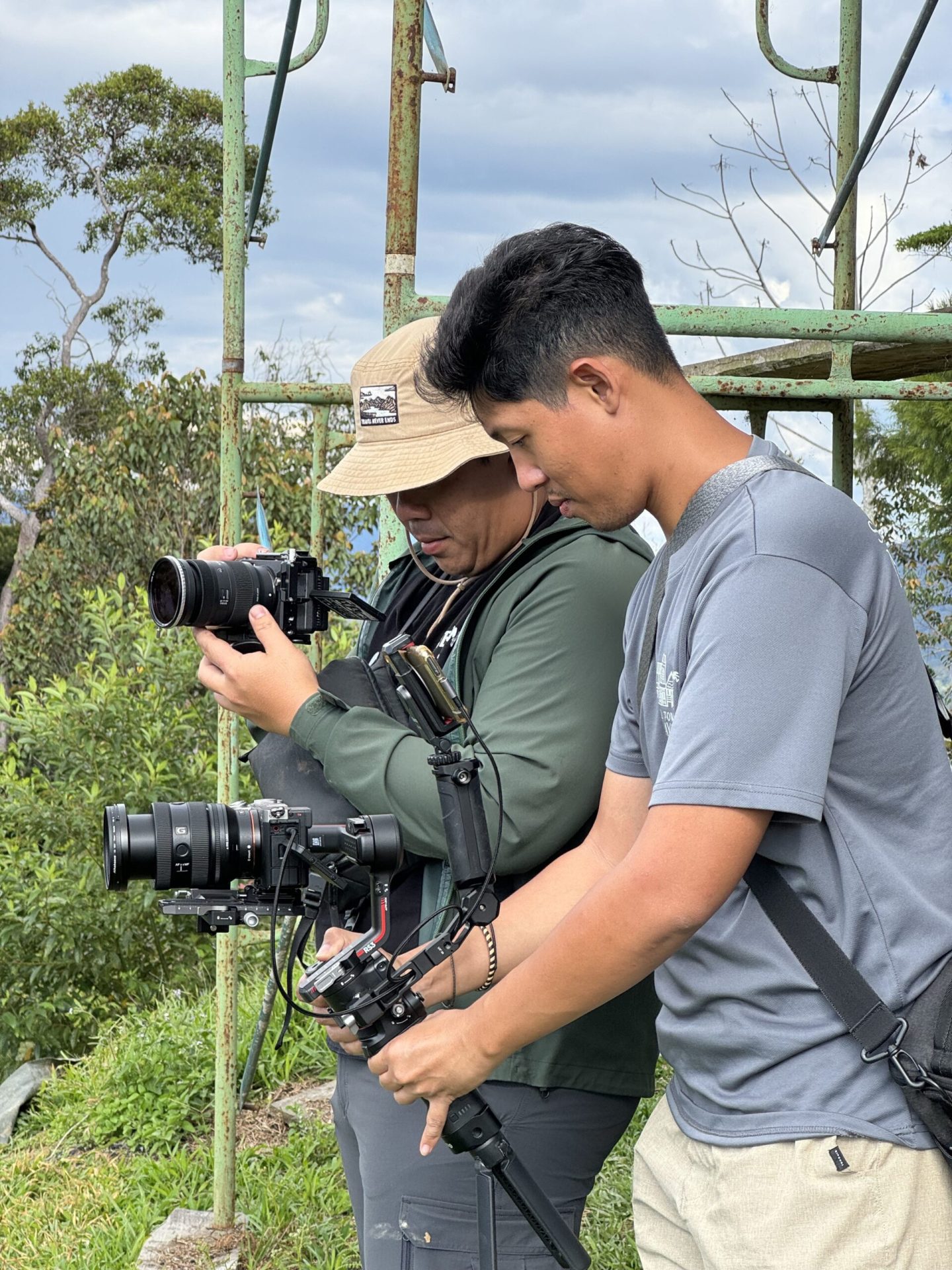 Jonathan Dexter and Paul Anis shooting in Bario, Sarawak
