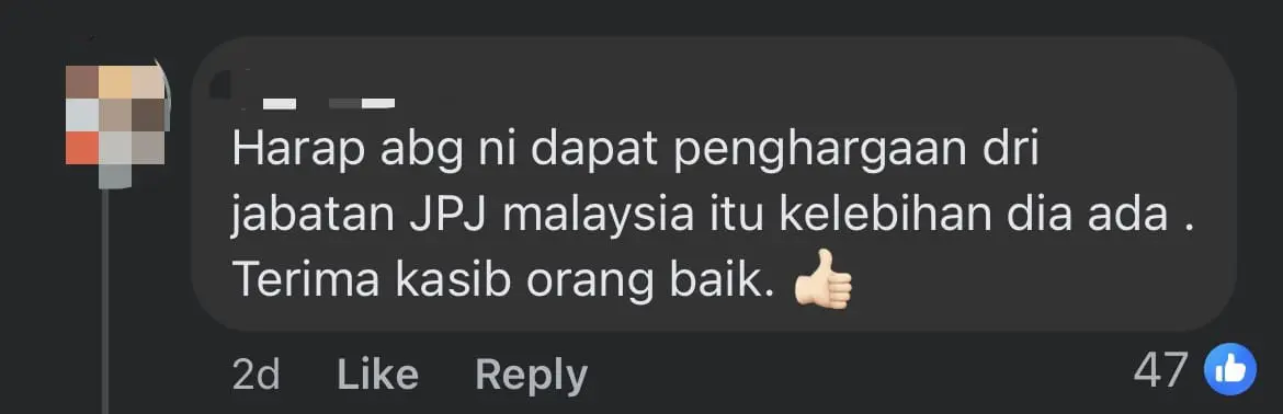 JPJ Officer Goes Viral In Clip Of Him Using Sign Language To Communicate With Deaf Driver comment 2