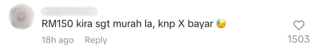 just rm150 why don't pay?