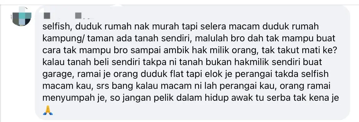 ‘Inconsiderate!’ - M’sians Upset By Lavish Personal Garage Built At Open Parking Area - comment
