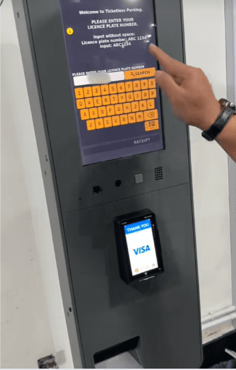 Keying in the car number plate