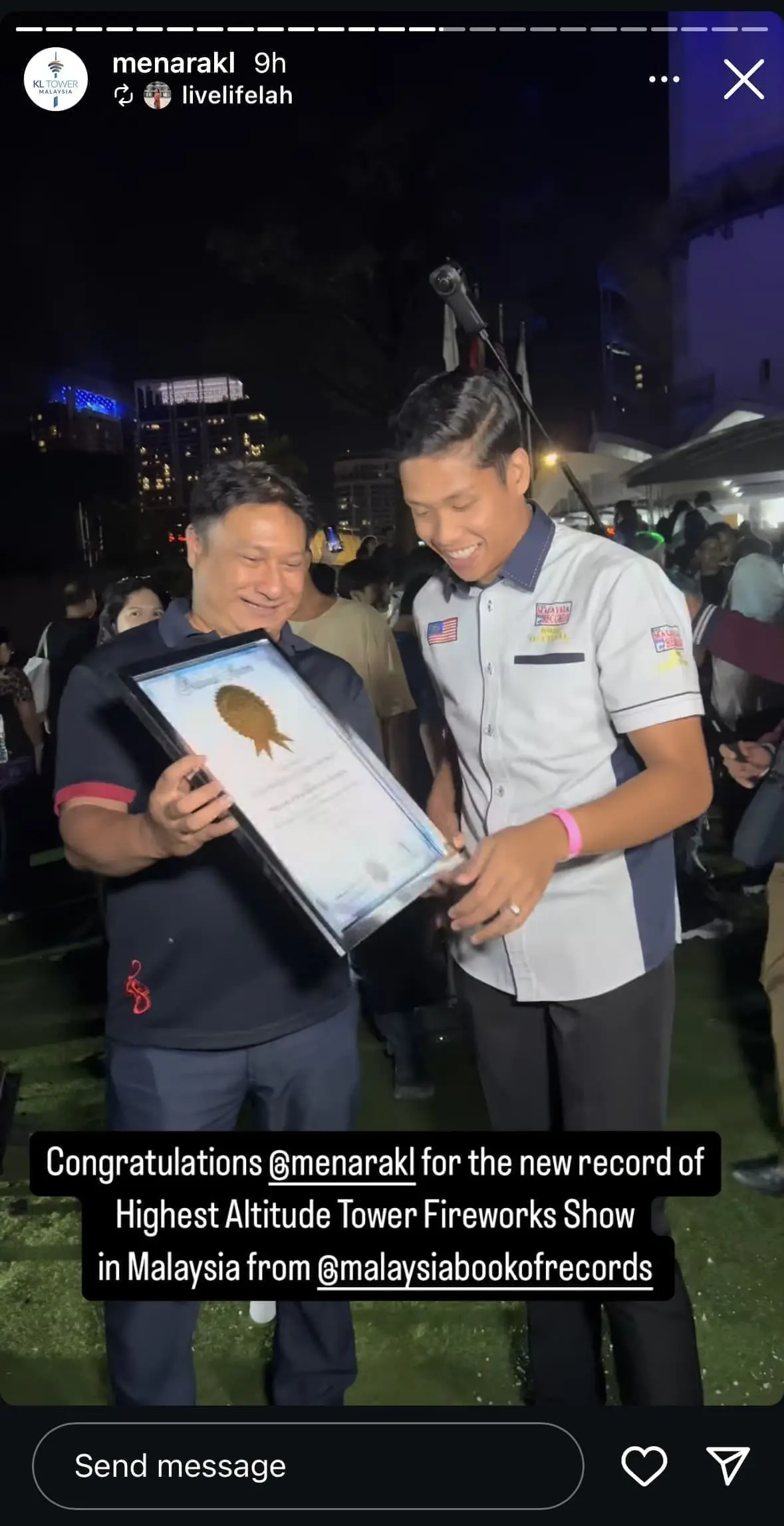 KL Tower Sets Record For M'sia's Highest Altitude Tower Fireworks Show To Welcome 2025