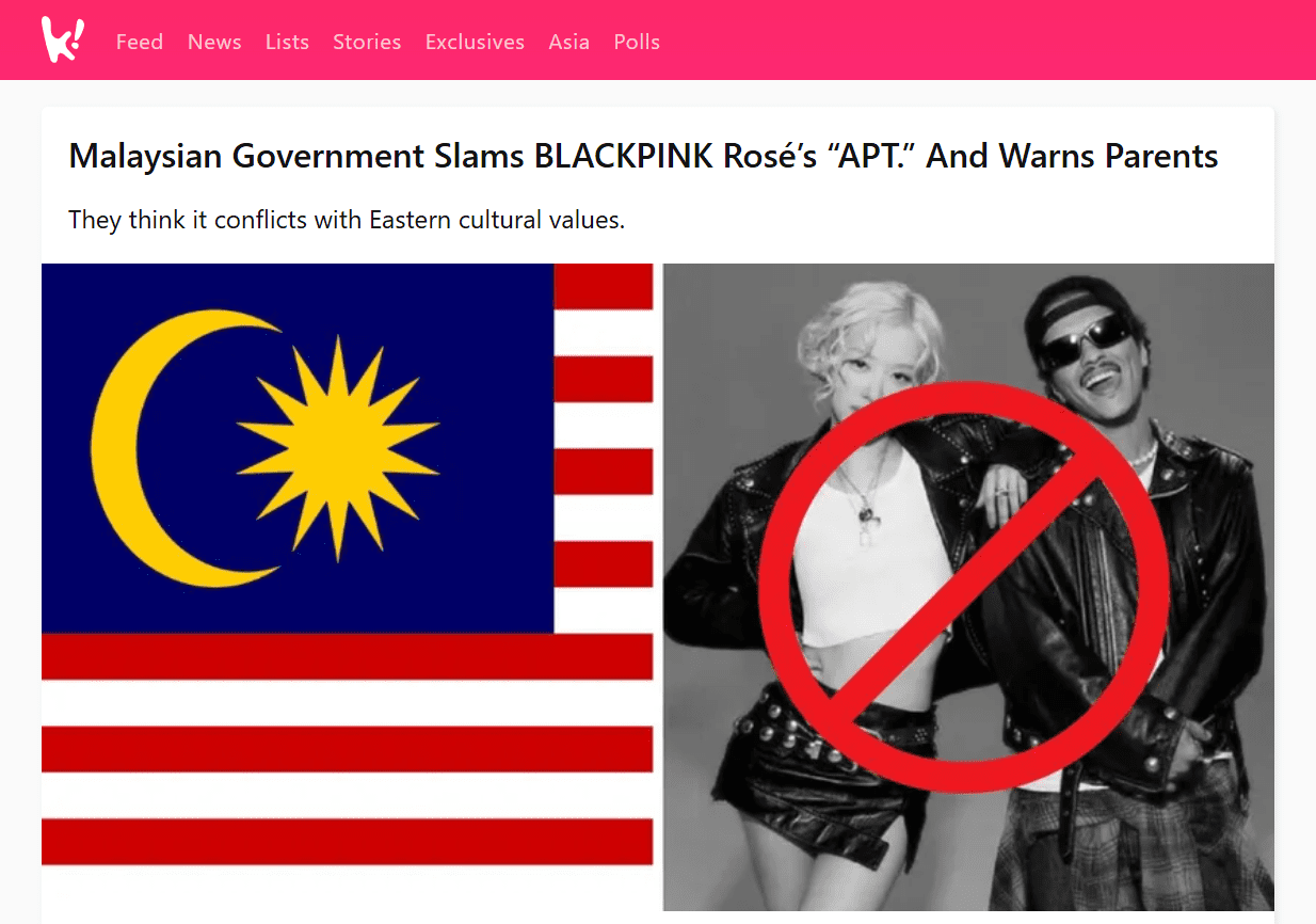 Koreaboo slams MOH over APT song