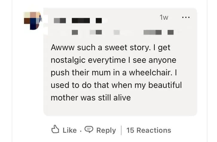 "Can I Hug You?" — M'sian Woman Shares Heartfelt Convo Between A Stranger & Her Mum In LinkedIn Post comment 2