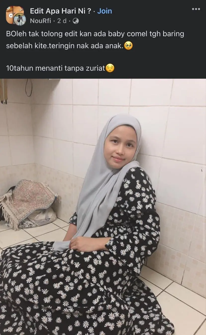 Netizens Fulfil M'sian Woman's Dream Of Having A Child With Their Editing Skills