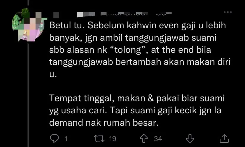 M'sian Woman Says Husband Refuses To Pay For The Home As She Earns RM1k More Than Him
