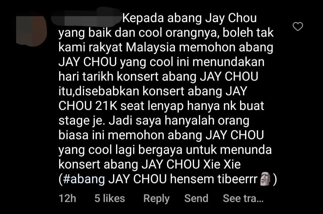 21,000 Seats To Be 'Sacrificed' For Jay Chou Concert During AFF Cup Match At Bukit Jalil Stadium