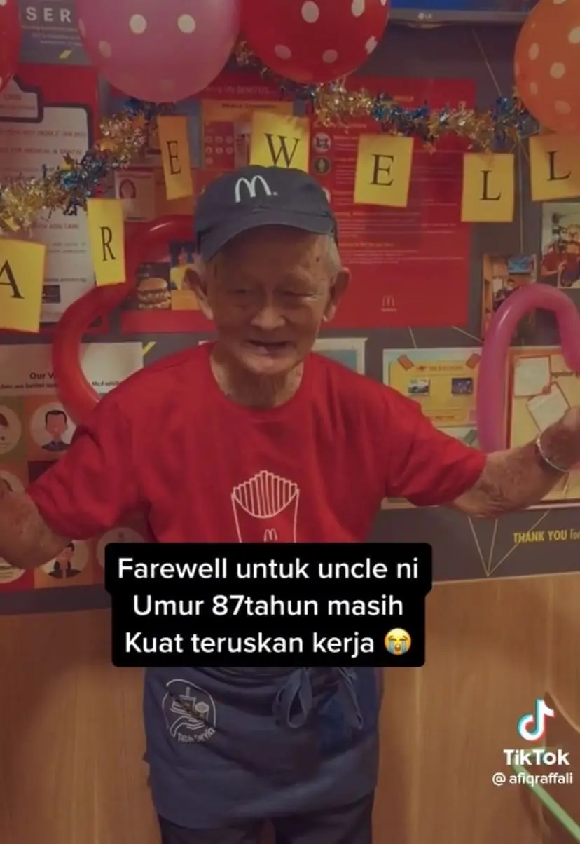 M'sians Touched By Video Of McD Employees Throwing A Retirement Party For 87yo Uncle