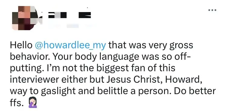 "Do I Look Like A Minister?" — MP Howard Lee Slammed For 'Arrogant' Attitude During Healthcare Interview comment 2