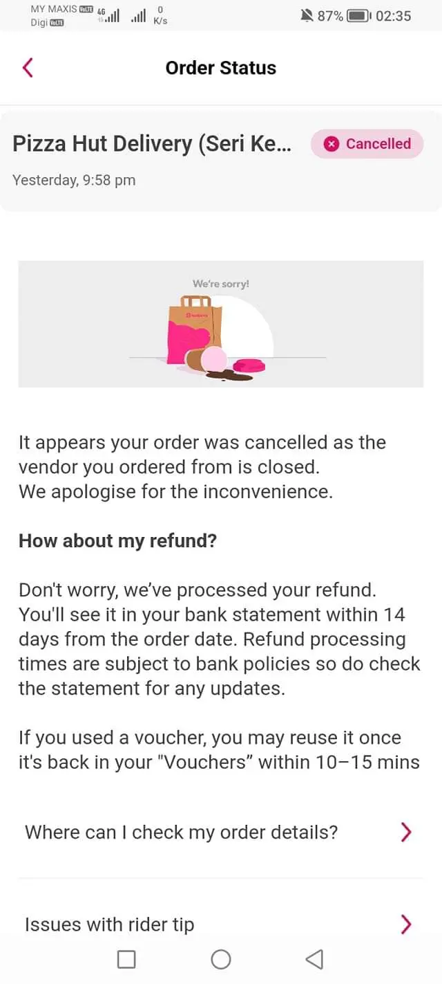 M’sian Man Drives To Pizza Hut Outlet After Online Order Fails To Arrive After 2 Hours