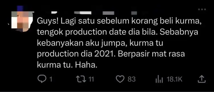 "No Wonder It Tasted Soft & Sweet" — M'sian Horrified To Find Maggot Eggs Insides Dates comment 3