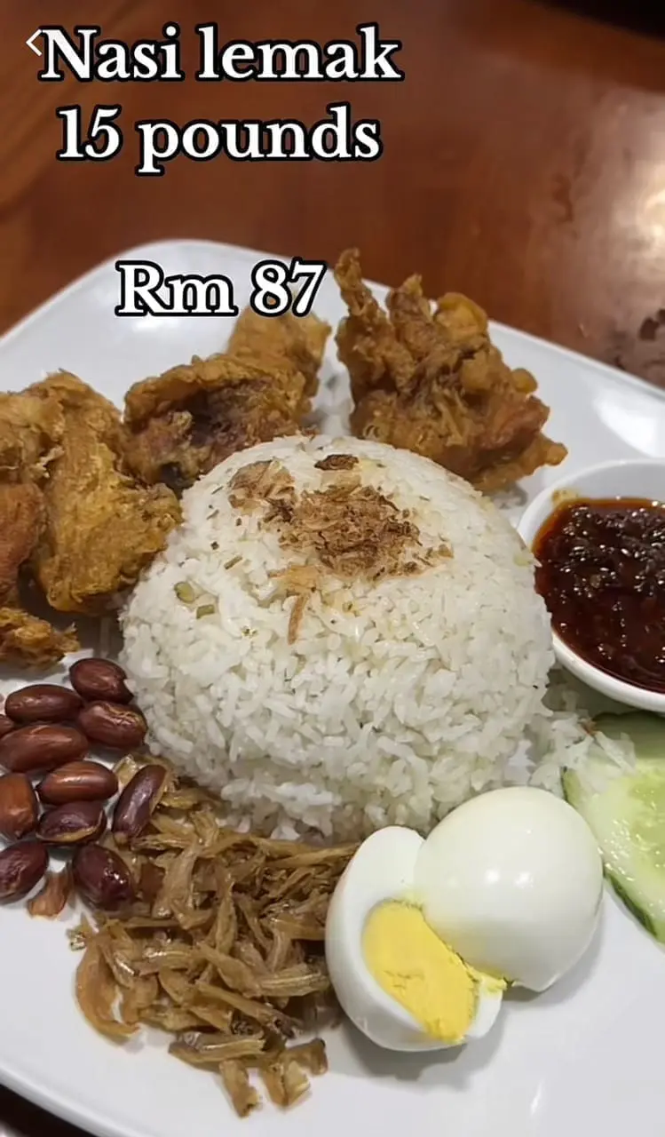 RM87 nasi lemak at M'sian restaurant in London