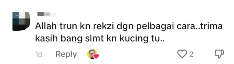 M'sian Delivery Rider Saves Cat From Reversing Car, Driver Rewards Him With RM110 For Good Deed comment 1