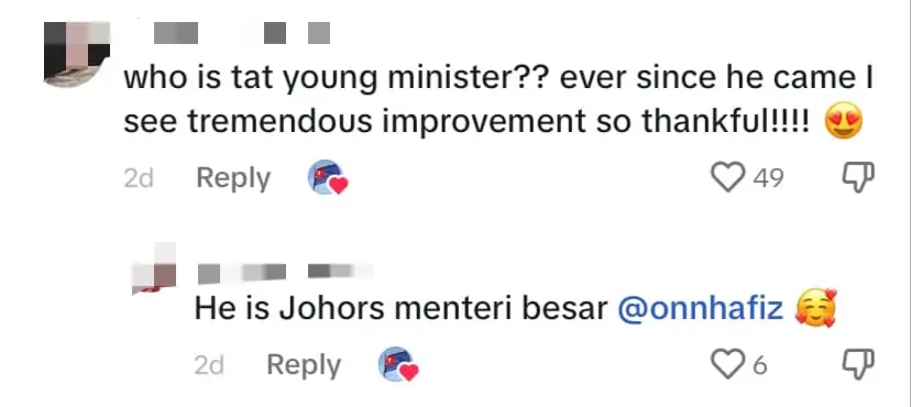netizens praise johor mb