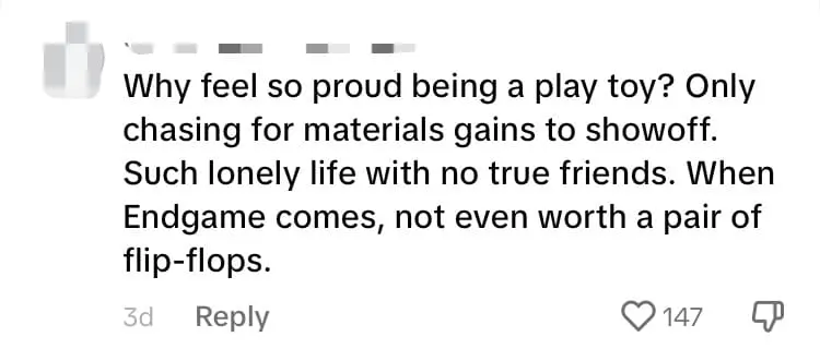 M'sian Content Creator Shocked By Sugar Baby's RM176K Outfit comment 1