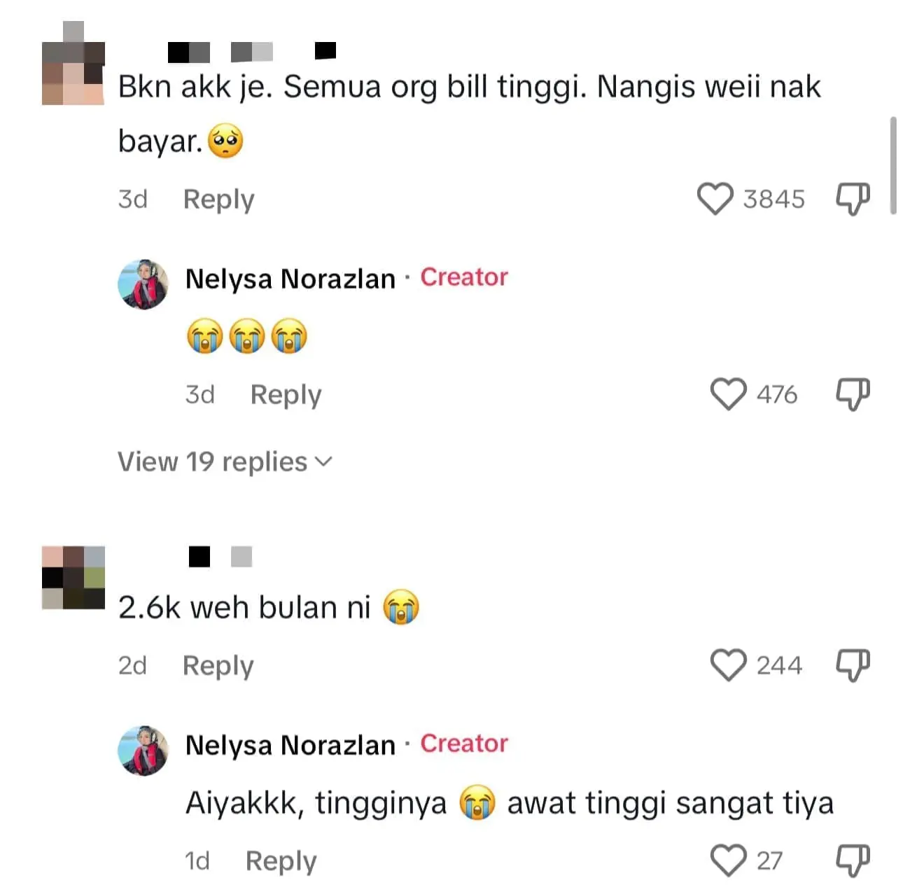 "From RM50 To Thousands"- M'sian TikTokers Perplexed & Traumatised By Electricity Bill That Soars Drastically comment 2