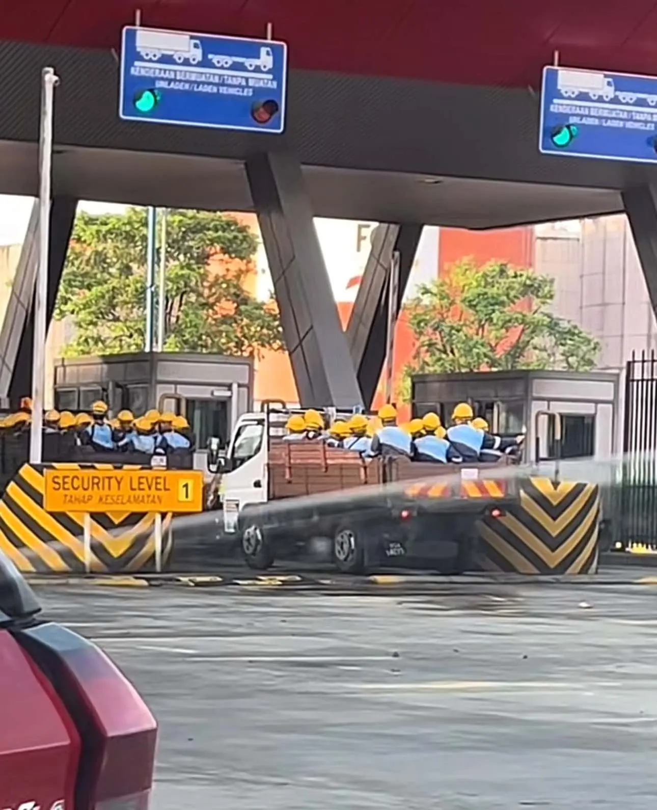 Minions looking construction workers