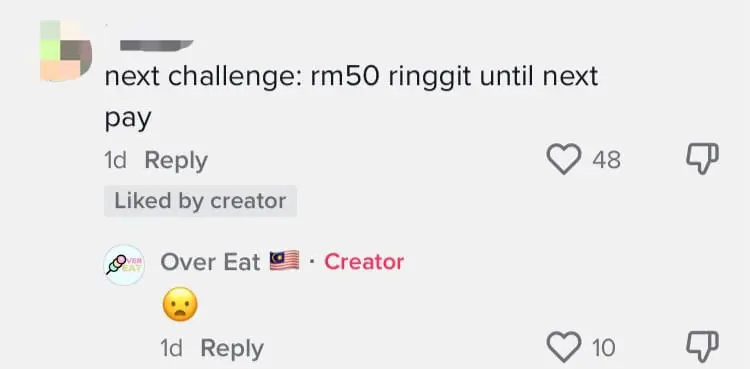 This M'sian TikToker Spent Only RM10 A Day On Food. Here's How He Did It comment 3