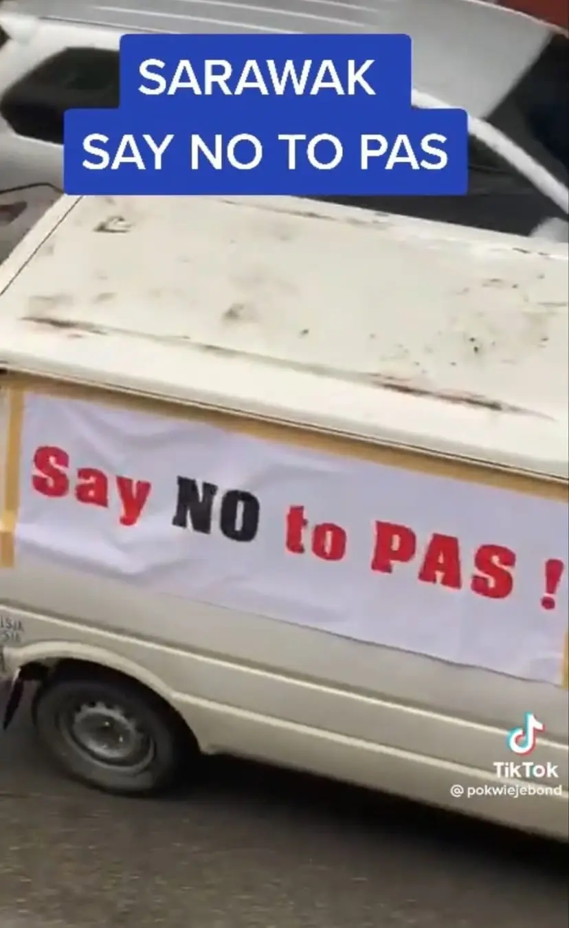 "Say NO To PAS"- Convoy In Sarawak Urging GPS To Withdraw Cooperation With PN & PAS