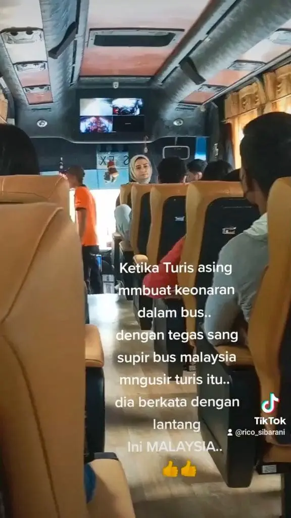 Bus driver gets off the bus