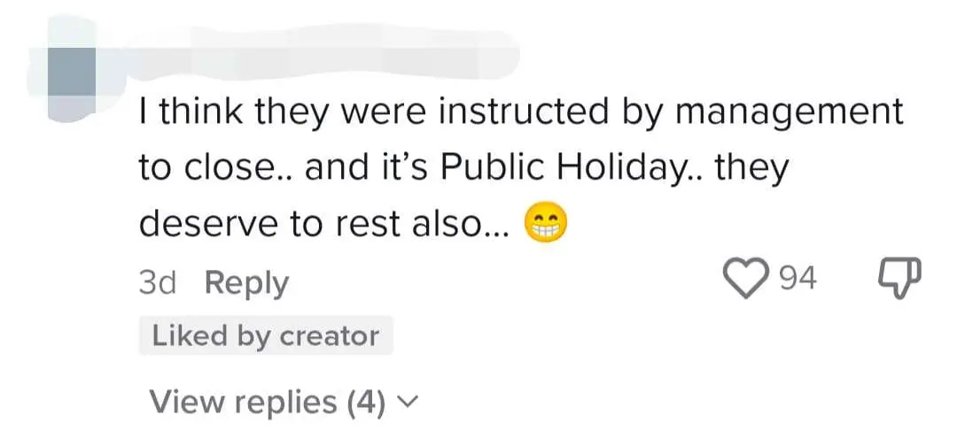 "This Isn't Raya!" — TikToker Rants About Malay Stalls Being Closed For CNY comment 3