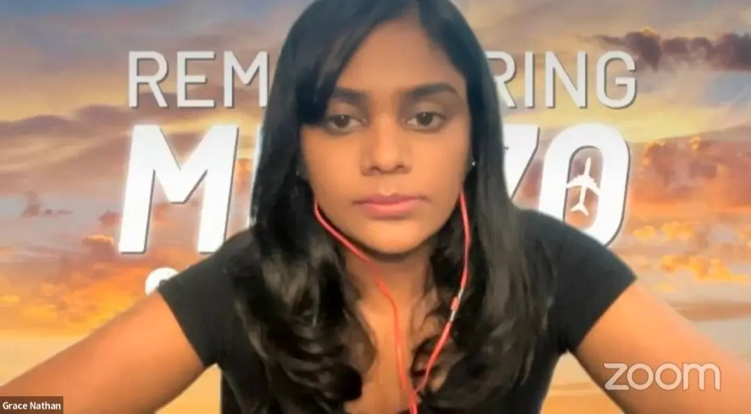 Family member of MH370 victim Grace Subatharai Nathan