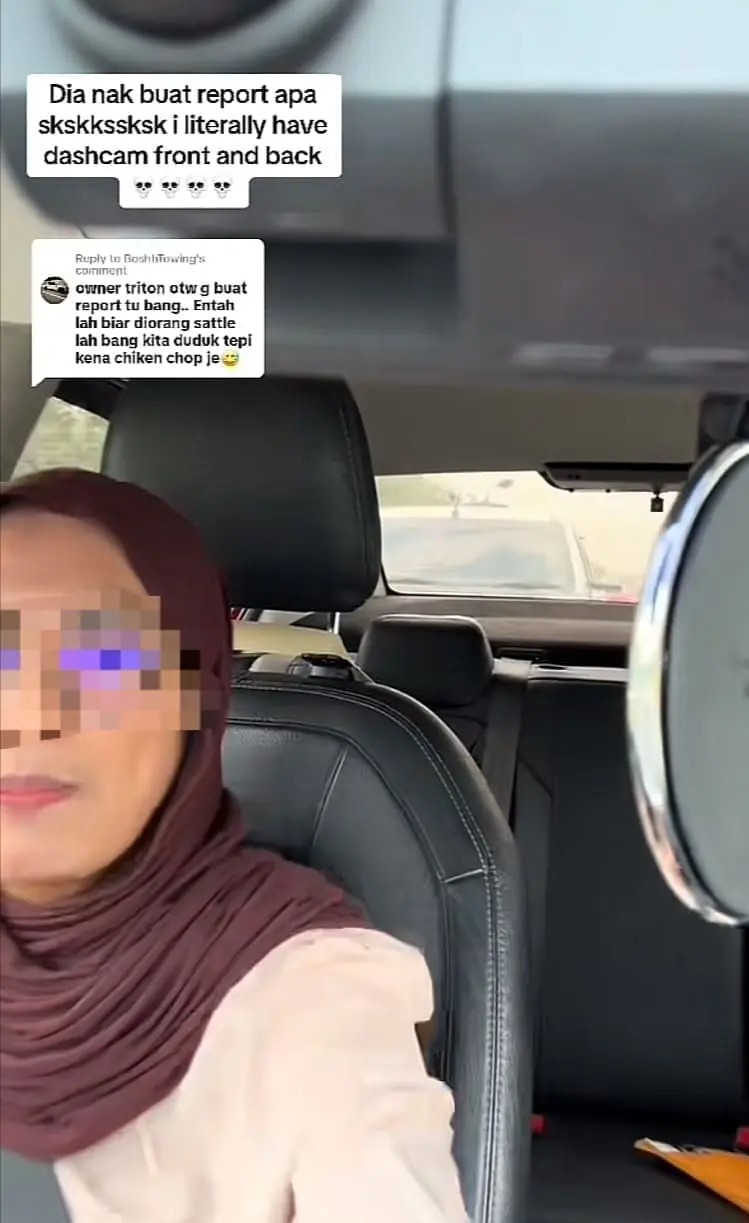 msian woman showing the car who was stalking her for almost an hour