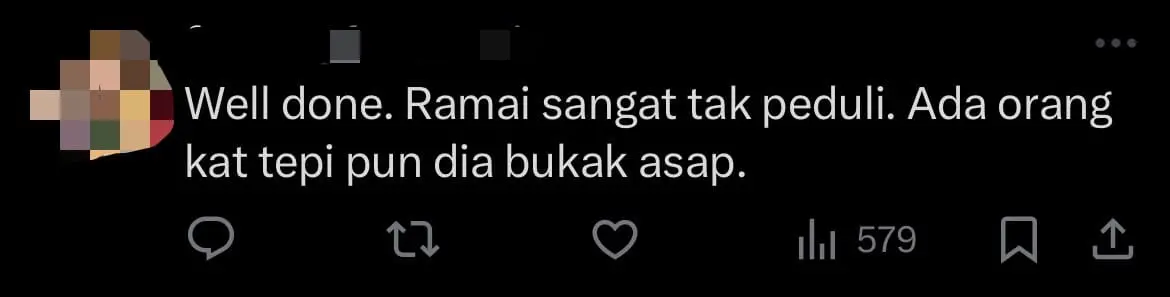 'Go Report Lah!' — M'sian Woman Gets Told Off For Smoking, Dares Man To Call Health Authorities comment 1