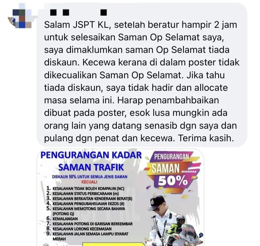 Long Queues Emerge As M'sians Line Up To Get 50% Off Traffic Fines comment 2