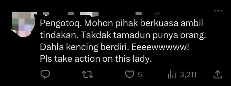 Woman Caught Urinating Behind A Wall At JB Customs, Gets Slammed For Her Lack Of Hygiene comment 1